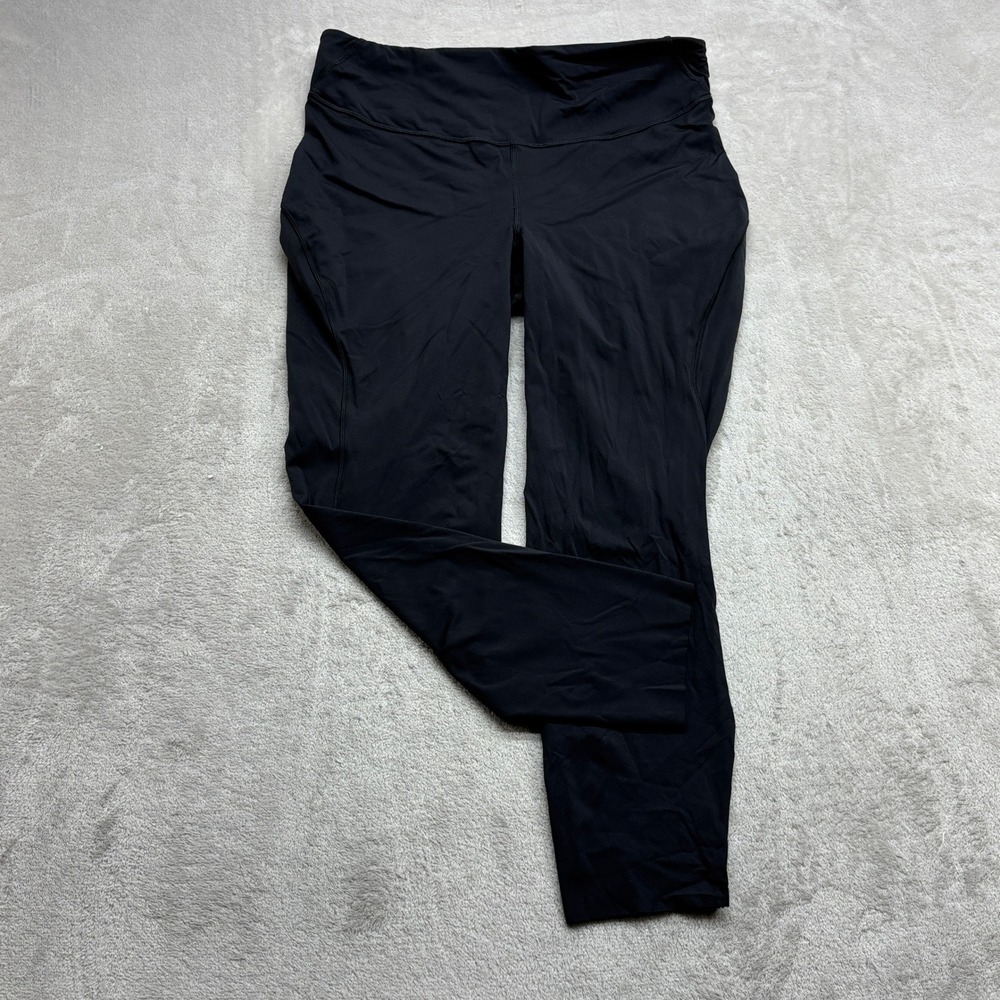 Lululemon Base Pace Leggings Women 14 Black HR Cropped Activewear Yoga Training